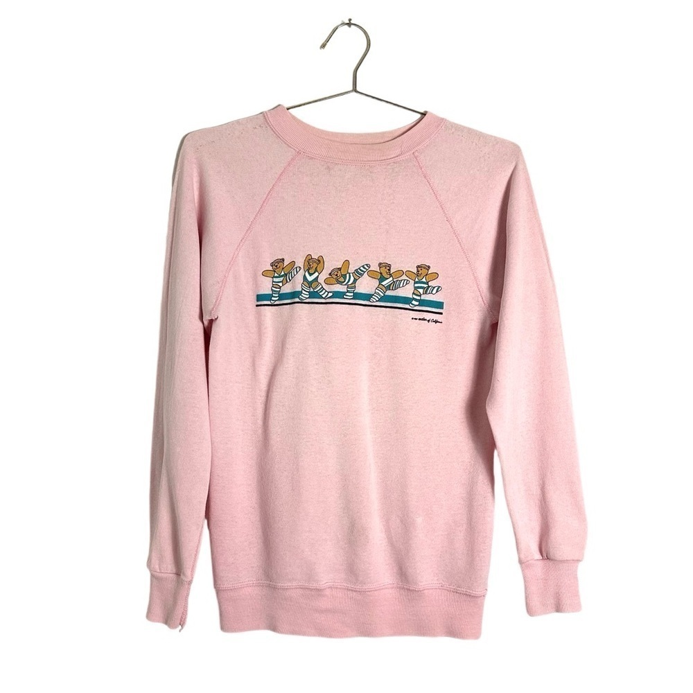 Vintage Women's Exercise Bear Sweatshirt Made in USA Size S